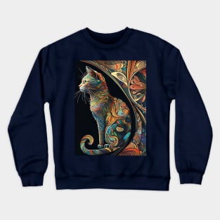 Feline Nouveau 1 Crewneck Sweatshirt